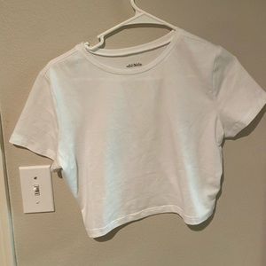 Cropped white tee
